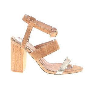 RAYE Revolve Lana Tan Suede Block Heels